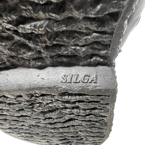 Silga Women's 9D Leather Lined Black Winter Boots Vintage Retro Zip Mid Calf - Picture 10 of 11